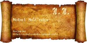Nobel Nándor névjegykártya